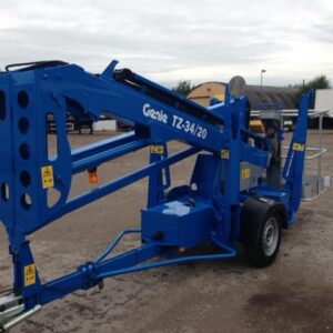 Used blue Genie lift with towing capability