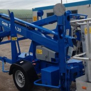 Genie lift in lowered position