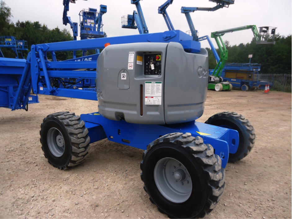 Blue Genie lift in lowered position control panel
